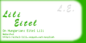 lili eitel business card